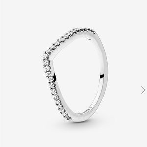 Pandora | Sparkling Wishbone Ring | Size 6 (52) | NEW